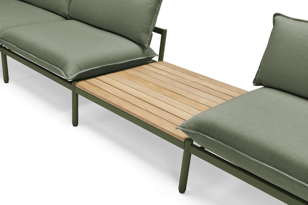Terra In Line Table, large, in Olive, three-quarter view