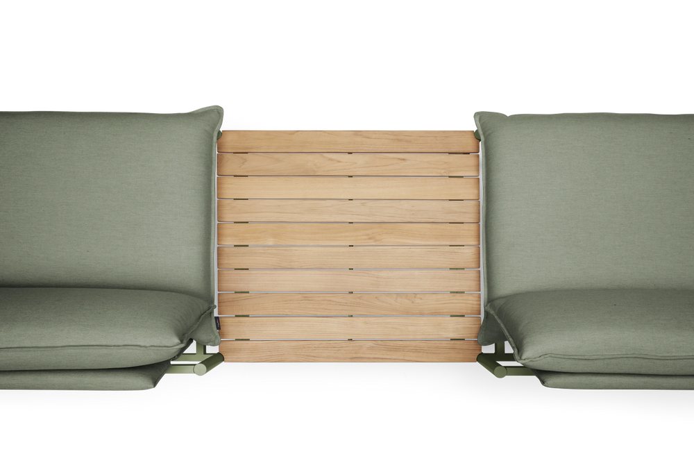 Terra In Line Table, large, in Olive, overhead view