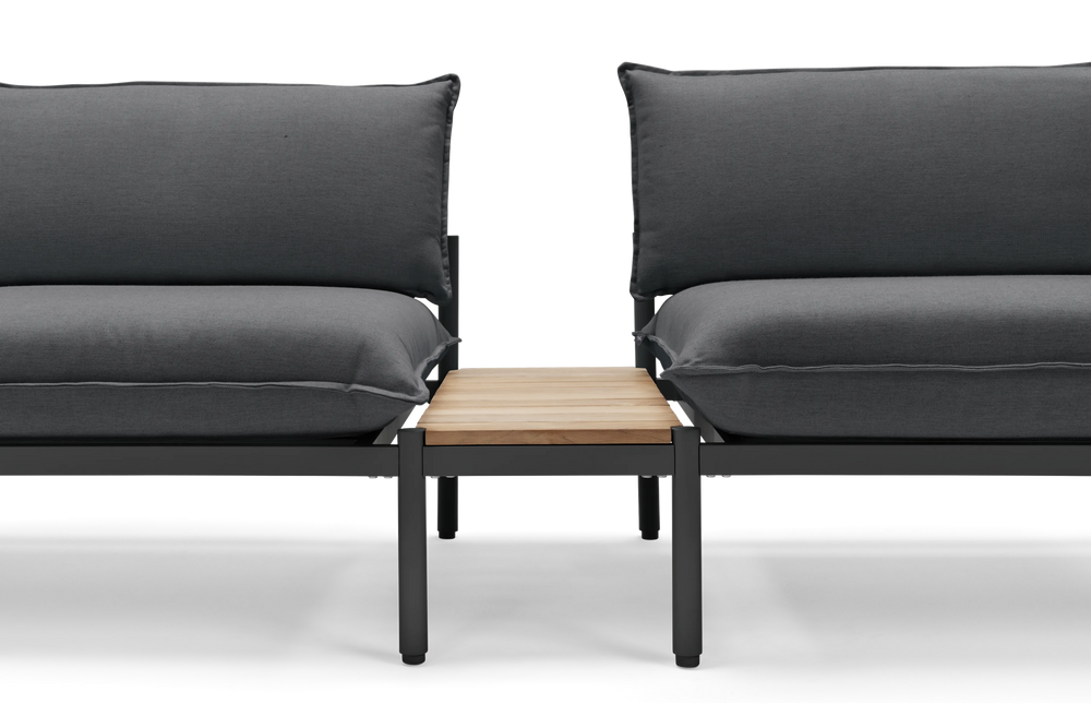 Terra In Line Half Table, small, in Charcoal, front view