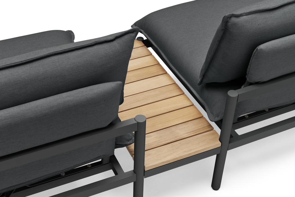 Terra In Line Half Table, small, in Charcoal, rear view