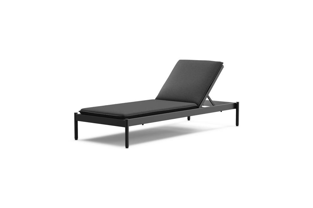 Terra Sun Lounger, in Charcoal, three-quarter view