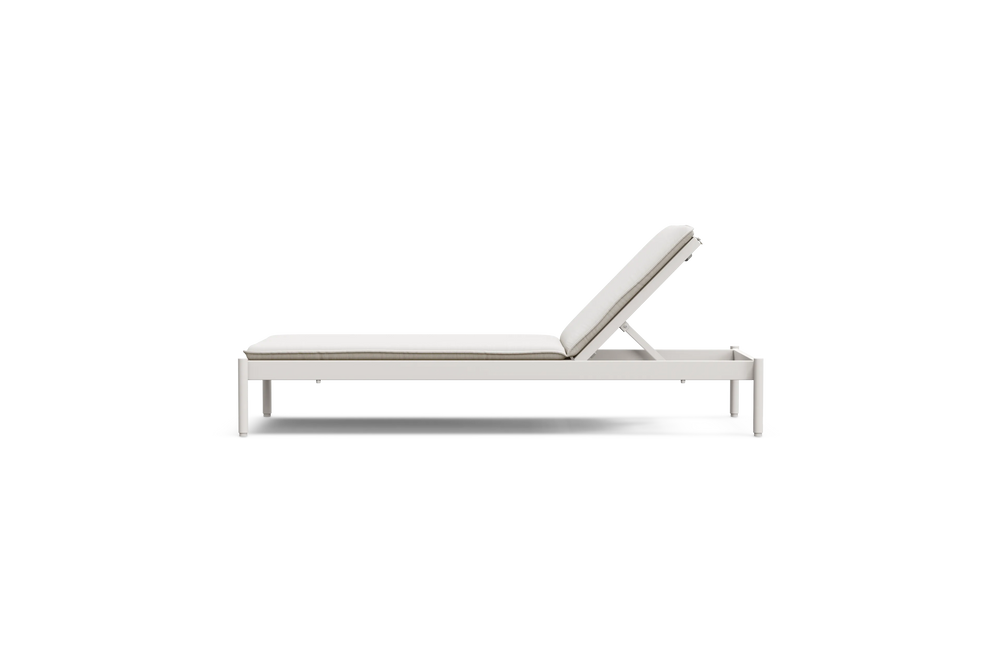 Terra Sun Lounger, in Putty, profile view