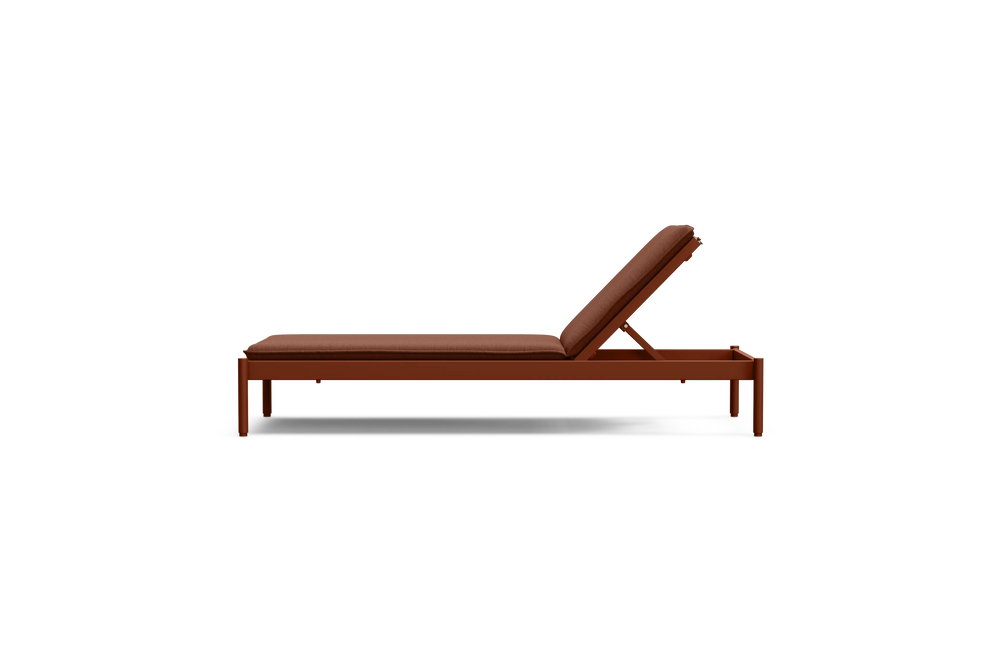 Terra Sun Lounger, in Rust, profile view