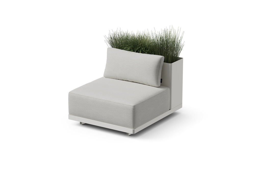Workaround Chair – White | Sunbrella Nurture Pebble / Planter – image 1