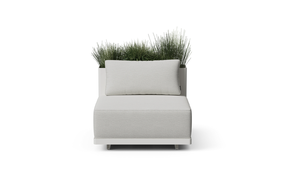 Workaround Chair – White | Sunbrella Nurture Pebble / Planter – image 2