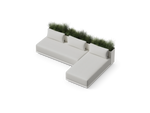 Workaround Chaise Sofa – White | Sunbrella Nurture Pebble / Planter – image 5