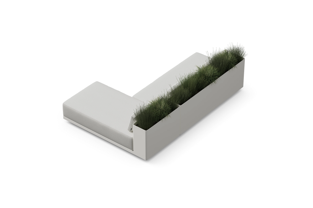 Workaround Chaise Sofa – White | Sunbrella Nurture Pebble / Planter – image 6