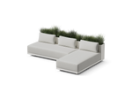 Workaround Chaise Sofa – White | Sunbrella Nurture Pebble / Planter – image 1