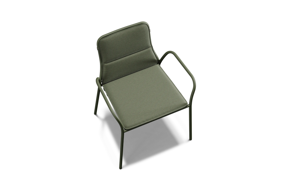 XY Dining Chair (Set of 2), with arm, in Olive, overhead view