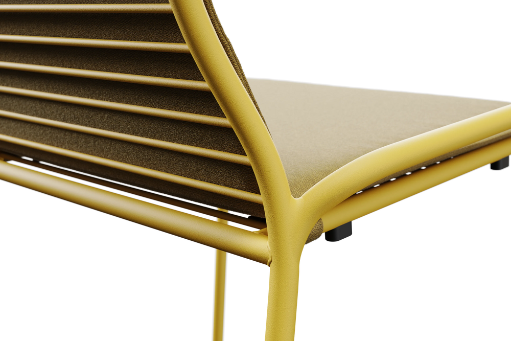 XY Dining Chair (Set of 2), armless, in Yellow, closeup