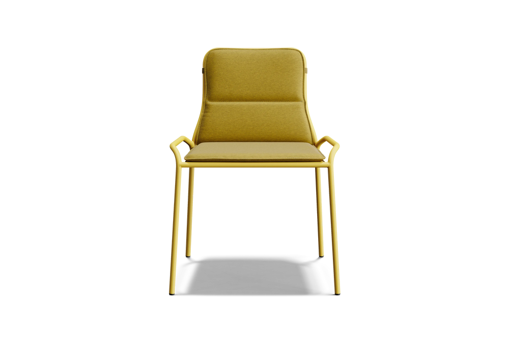 XY Dining Chair (Set of 2), armless, in Yellow, front view