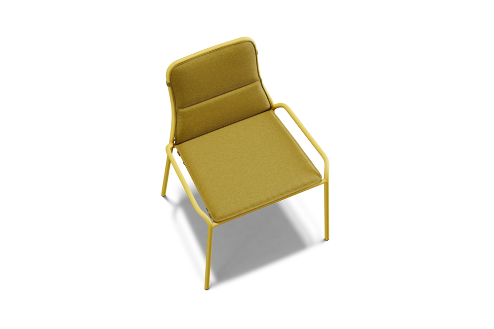 XY Dining Chair (Set of 2), armless, in Yellow, overhead view