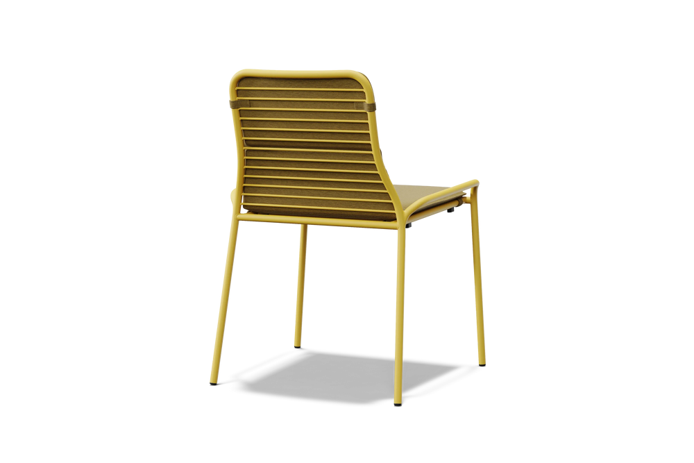 XY Dining Chair (Set of 2), armless, in Yellow, rear view