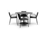 XY Dining Set, with arm, in Charcoal, profile view