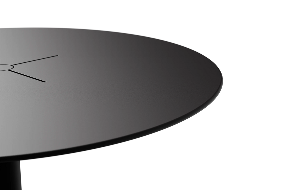 XY Round Dining Table, in Charcoal, edge detail view