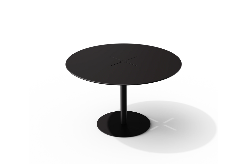 XY Round Dining Table, in Charcoal, front view
