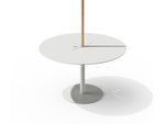 XY Round Dining Table, with umbrella hole, in White