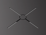 XY Round Dining Table, in Charcoal, X-frame detail view