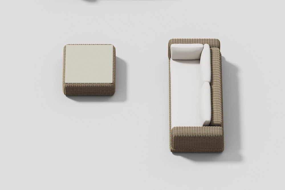 Animation of modular wicker seating collection